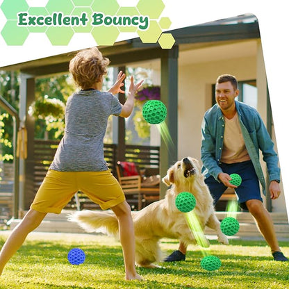 Tough Dog Chew Toys for Aggressive Chewers, Indestructible Dog Balls for Aggressive Chewers, Squeaky Toys for Large Dogs, Squeaky Balls for Dogs, Interactive Funny Heavy Duty Ball