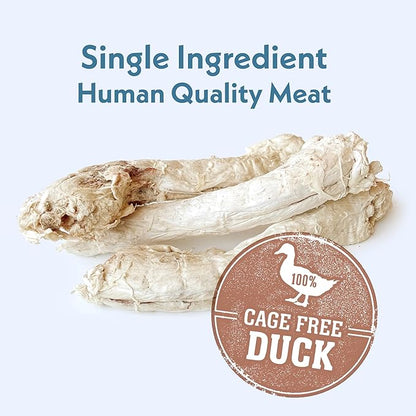Fresh Is Best Duck Necks Freeze Dried Dog Treats – Raw Freeze Dried Cat Treats in Resealable Zipper Bag – High-Protein for Dogs & Cats – Made in The USA