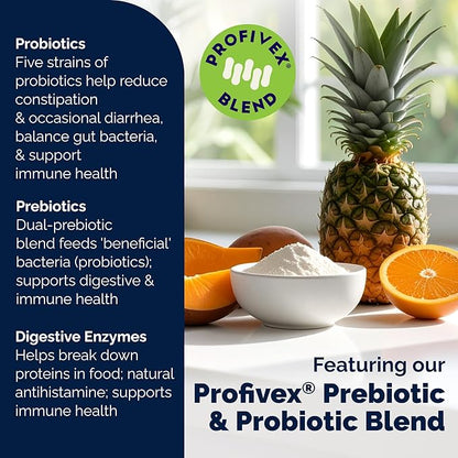 Vetnique Glandex Daily Probiotics for Dogs with Prebiotics to Support Gut Health, Diarrhea with Fiber and Digestive Enzymes, Dog Probiotic Chews or Powders (120ct Chews, Bacon Chews)