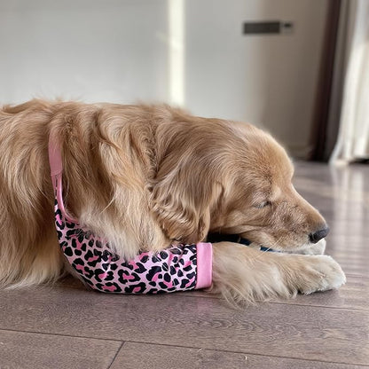 HDKUW Dog Elbow Protector, Dog Front Leg Recovery Sleeve for Prevent Licking Wound, Elbow Sleeves with Mesh Pad for Medium Large Dogs