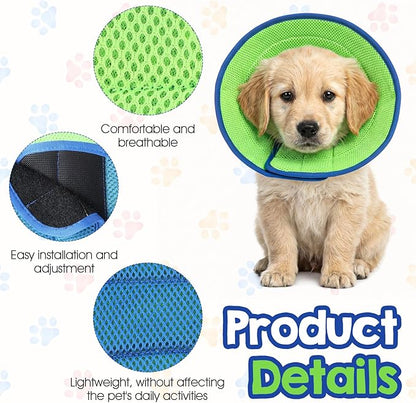 Soft Cone Collar for Dogs, Adjustable Breathable Cone Collar for Mild Care Small Dogs Fit Neck Size 11.8-13.8in, Post-Surgery Recovery E-Collar