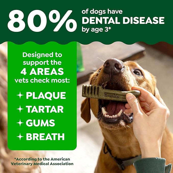 Greenies Veterinarian-Recommended Adult Natural Dental Dog Treats Petite Size, Dog Dental Chews, Original Flavor, 54 oz. Pack, 90 Count