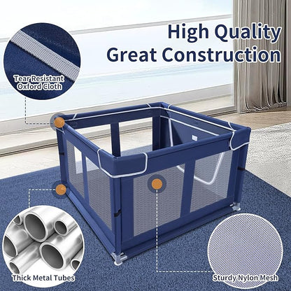 Puppy Playpen Indoor for Dog Small Pets, Dog Playpen 42x42 x25 inch, Dog Play Pen Indoors with Gate, Oxford Fabric Pet Exercise pens for Puppy, Anti-Tipping Dog Enclosure with Zipper Door