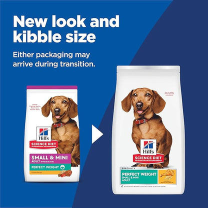 Hill's Science Diet Adult Perfect Weight Small & Mini Dry Dog Food, Chicken, 4 lb. Bag