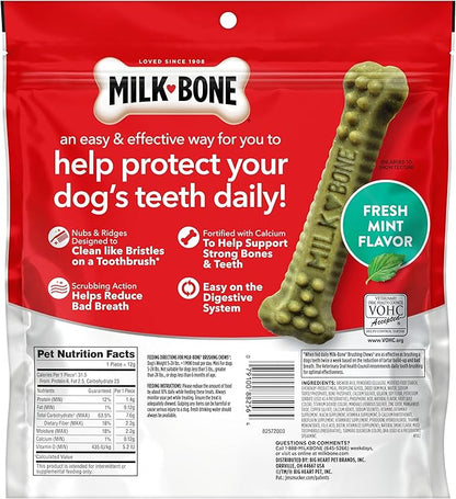 Milk-Bone Brushing Chews Fresh Mint Flavor Daily Dental Dog Treats, Mini, 18.9 Oz. Bag