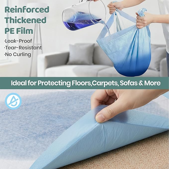 Gimars XL 6-Layer Ultra Absorbent 1200ml 48-Hour Leak-Proof Dog Pee Pads, Quick Dry Extra Large Puppy Pads for Puppy Training, Senior & Incontinent Dogs, Cats, Overnight Use, 28"x34", 30 Count