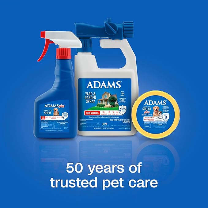 ADAMS Plus Flea & Tick Dog and Cat Spray, Kills Fleas & Ticks, Repels Mosquitoes, Prevents Flea Infestations for up to 2 Months, Flea Treatment for Dogs, Cats, Puppies, & Kittens, 16 Fl oz
