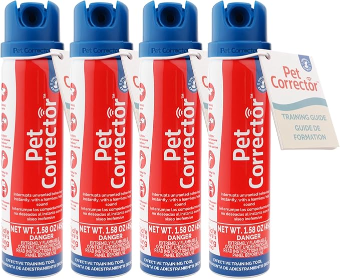 PET CORRECTOR Dog Trainer, 50ml. 4 Pack- Stops Barking, Jumping Up, Place Avoidance, Food Stealing, Dog Fights & Attacks. Help stop unwanted dog behaviour. Easy to use, safe, humane and effective.