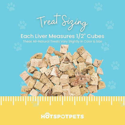hotspot pets Freeze Dried Beef Liver Treats for Cats & Dogs - 1LB Big Bag 300+ Pcs - Made in USA, Single Ingredient, All Natural Grain-Free Beef Liver - Perfect for Training, Topper or Reward Snack