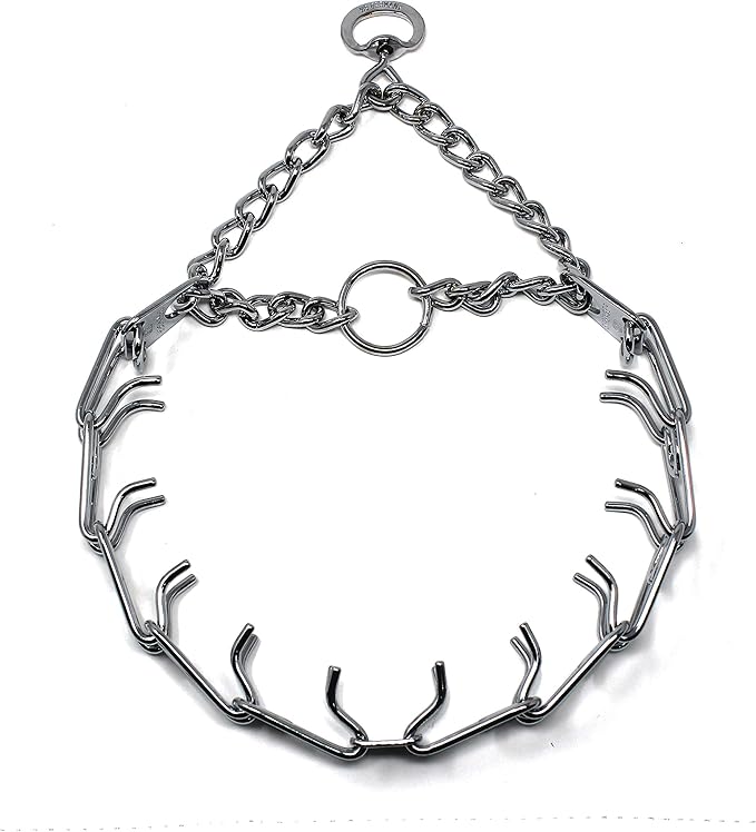 Herm Sprenger Prong Dog Training Collar Ultra-Plus Chrome Plated Steel Pet Pinch Collar No-Pull Collar for Dogs Anti Pull Training Collar Made in Germany 4mm x 25in Large