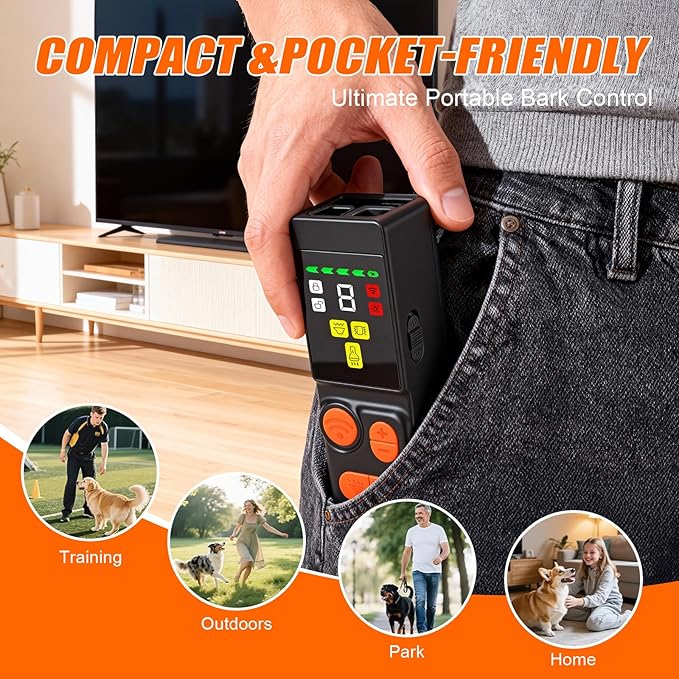 Dog Bark Deterrent Devices 2026 New Updated 4X Ultrasonic Anti Barking Device with 10 Modes & LED Light, 45ft Range Rechargeable Handheld Trainer for Dogs Humane Bark Control