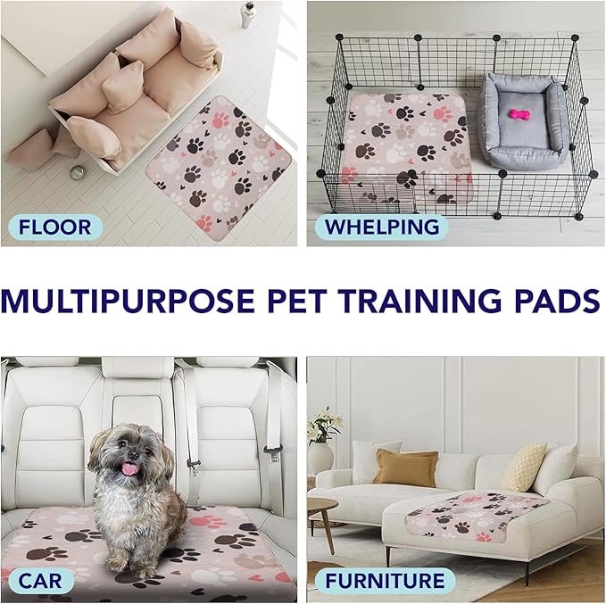 PUPIBOO Washable Pee Pads for Dogs & Cats - Super Absorbent Reusable Puppy Training