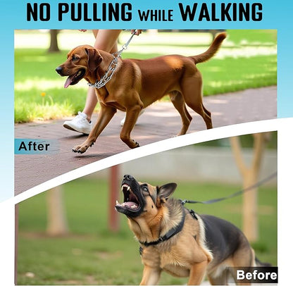 MOZETO Dog Collar, Adjustable Quick Release Stainless Steel Dog Training Collar with Metal Buckle for Small Medium Large Dogs