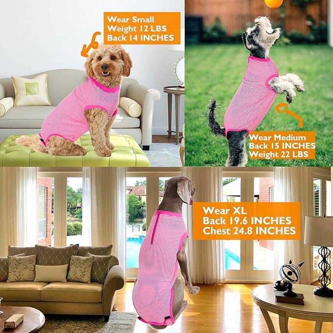 Recovery Suit for Dogs,Dog Cone Alternative Zipper Surgery Suit Female Spay,Soft Dog Surgery Suit for Anti Licking,Breathable Surgical Suit for Dogs Female Spay