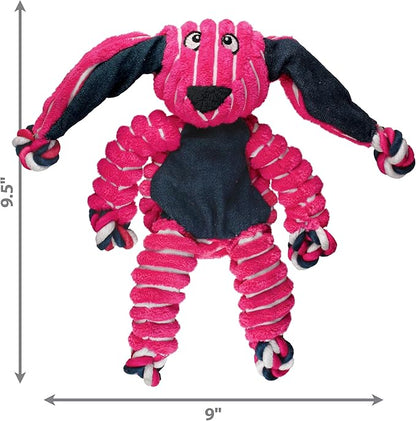 KONG Floppy Knots - Durable No‑Stuffing Squeaky Rope & Plush Dog Toy - for Teething, Playing (Bunny, Small/Medium)