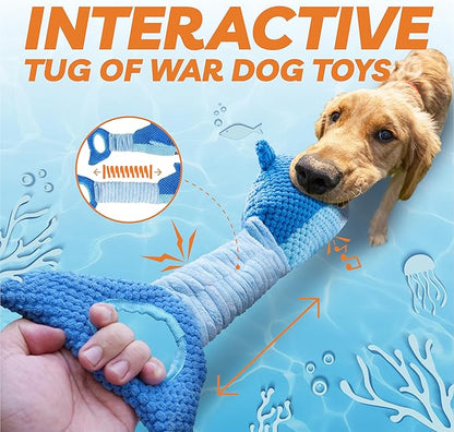 LEGEND SANDY Large Squeaky Dog Toys to Keep Them Busy, Interactive Plush Dog Toy,Crinkle Tug of War Dog Chew Toy for Small, Medium, and Large Dogs