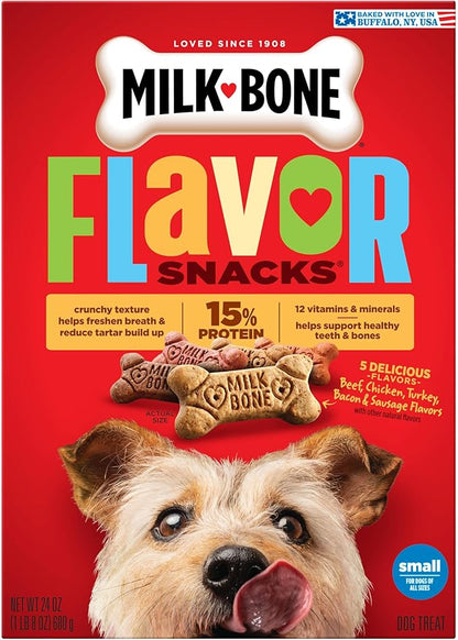 Milk-Bone Flavor Snacks Dog Treats, Small Biscuits, 24 Ounce