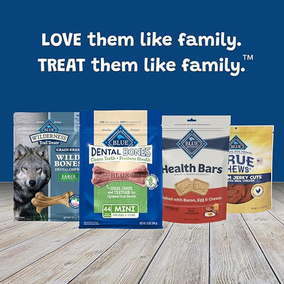 Blue Buffalo Dental Bones Mini Natural Dental Chew Dog Treats Bag,12oz. Bag,(Pack of 2)