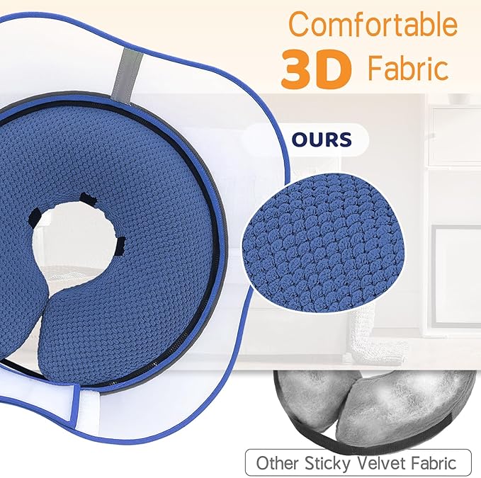 Supet Raised Inflatable Dog Cone Alternative Collars for After Surgery, Dog Donut Collar After Surgery, Soft Pet Cone for Small Medium Large Dogs to Stop Licking