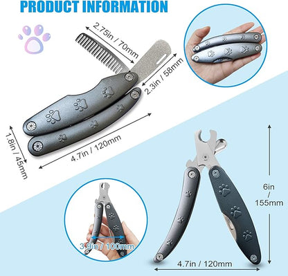 2026 Dog Nail Clipper for Anxiety Sensitive Dogs, Sharp Blade for Large Dog, Cut Through Thick Nail Smoothly, 3 in 1 Compact Build-in Nail File & Comb, Heavy Duty Professional Dog Nail Clipper