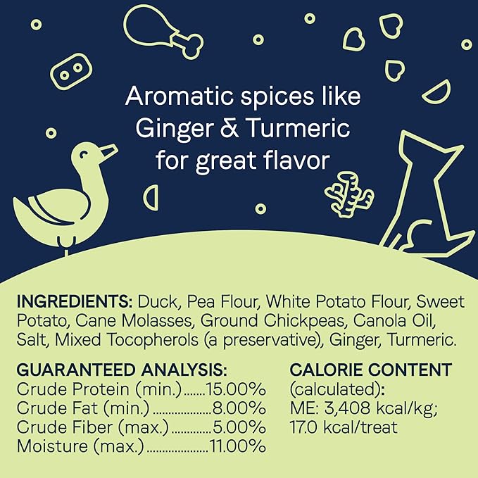 Canidae Pure Dog Treat Biscuits with Duck & Chickpeas, 11 oz, Grain Free