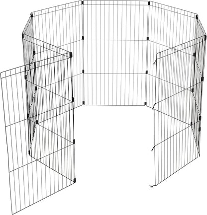 IRIS USA 42" 8-Panel Metal Pet Dog Puppy Playpen, Indoor/Outdoor Dog Fence, 58 x 58 x 42, Foldable, Customizable, Black