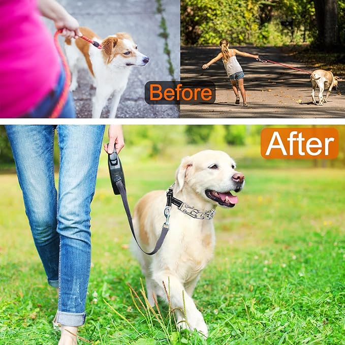 Prong Collar for Dogs Adjustable No Pull Dog Choke Pinch Training Collar with Comfortable Rubber Tip for Small Medium Large Dogs (Medium, Black)