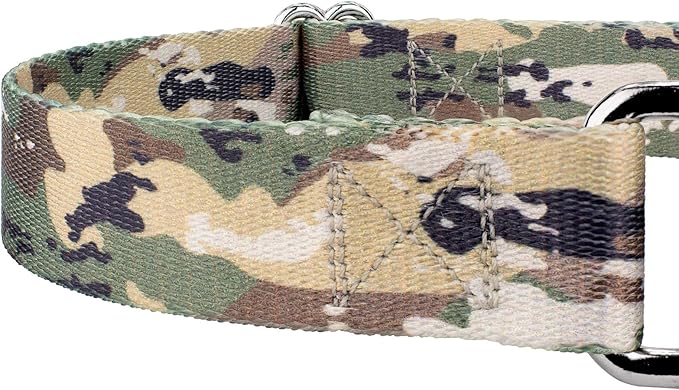 Country Brook Petz - Mountain Viper Camo Martingale Dog Collar and Leash - Camouflage Collection Featuring Rugged Designs (1 Inch, Extra Small)