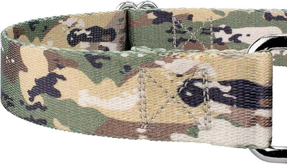 Country Brook Petz - Mountain Viper Camo Martingale Dog Collar and Leash - Camouflage Collection Featuring Rugged Designs (1 Inch, Medium)