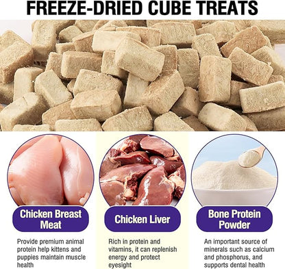 Snacko Freeze Dried Chicken Liver Cat Dog Treats Chicken Flavor Grain Free Healthy Bites Low Fat Puppy Kitten Training Reward