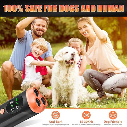 Lamido Ultrasonic Dog Bark Deterrent Devices with HD Display, 3 Emitters Anti Barking Device for Dogs, 35 FT Range, 2500 mAh Rechargeable Dog Training Tool for Indoors Outdoors Use