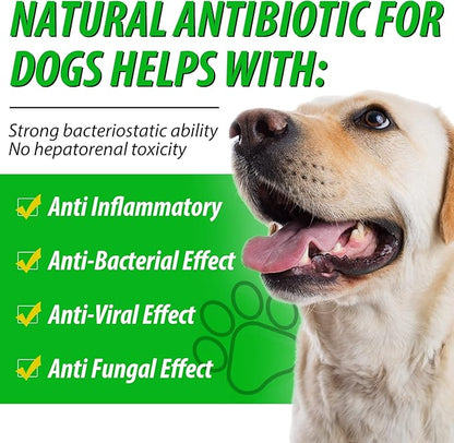 NenMaoKeNu Antibiotics for Dogs, Natural Antibiotics for Dogs, Dog Multivitamin for Pets, Dog Supplies Antibiotics, Dog Allergy and Itch Relief - 60ML