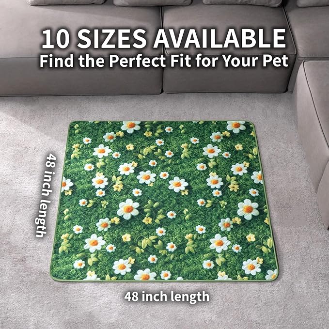 Washable Pee Pads for Dogs, Reusable Puppy Potty Training Pads, Ultra-Absorbent Thick Waterproof Leak-Proof Non-Slip Pads & Mat for Crate, Playpen, Floor, Whelping & Housebreaking , 2 Pack 48"x48"
