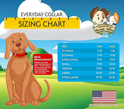 Country Brook Petz - Everyday Nylon Dog Collar for Large, Medium, and Small Dogs and Puppies - for Everyday Use in 15+ Cool Colors (Medium, 3/4 Inch Wide, Yellow)