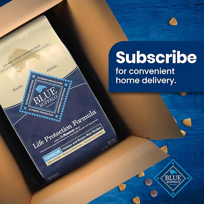 Blue Buffalo Life Protection Formula Senior Dry Dog Food, Supports Joint Health and Mobility, Made with Natural Ingredients, Chicken & Brown Rice Recipe, 34-lb. Bag