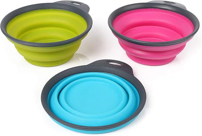 Dexas Popware for Pets Collapsible Travel Cup, Large, Gray/Pink