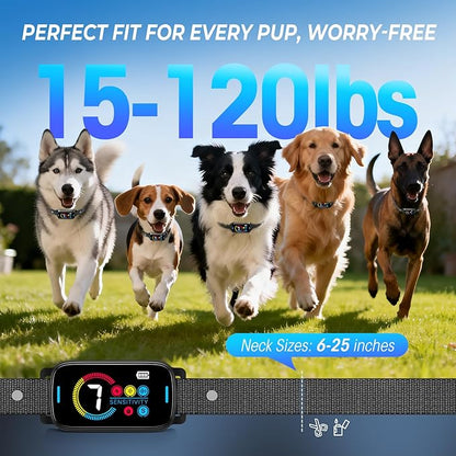 Ultrasonic Bark Collar for Large Medium Small Dogs, Humane No Bark Collar with Beep & Vibration, Smart Barking Collar with 7 Adjustable Sensitivity Levels, Rechargeable Bark Collar for Dogs,Waterproof