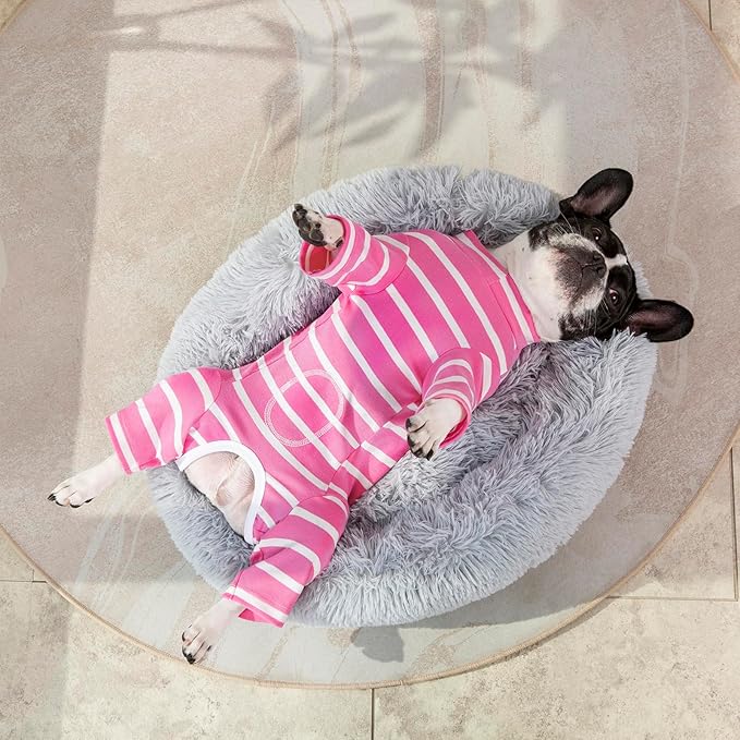 Dog Surgery Recovery Suit for Male/Female, Post Surgery Dog Shirt, After Surgery Dog Bodysuit, E-Collar & Cone Alternative Surgical Clothes, Anti-Licking Dog Snugly Onesie, Pink