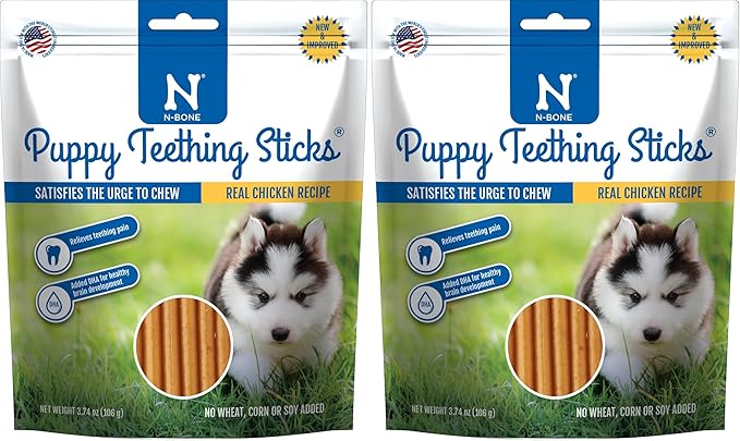 N-Bone Puppy Teething Treats,Chicken (111150), 3.74 oz (Pack of 2)