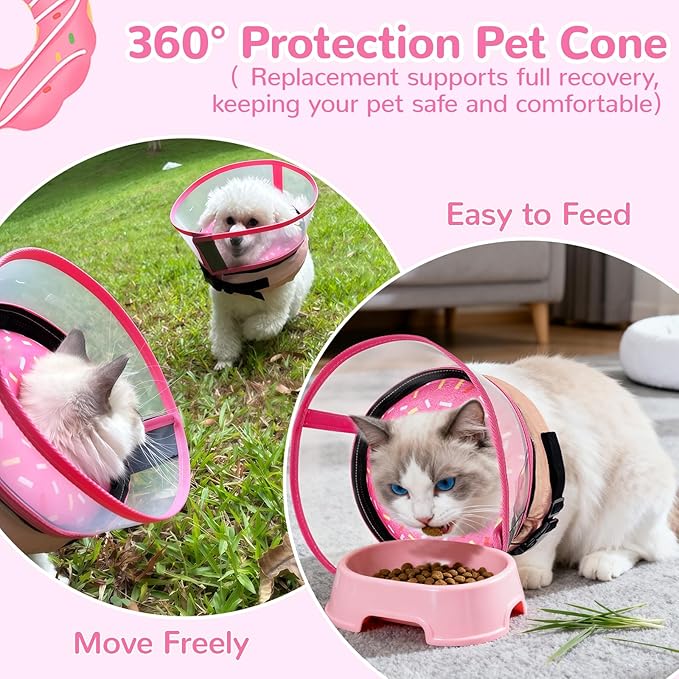 Inflatable Dog Cone Collar with Anti-Licking Clear Shield, Adjustable Elizabethan Collar, Soft Recovery Collar for Dogs, Dog Cones Alternatives for Large Medium Small Dogs & Cats