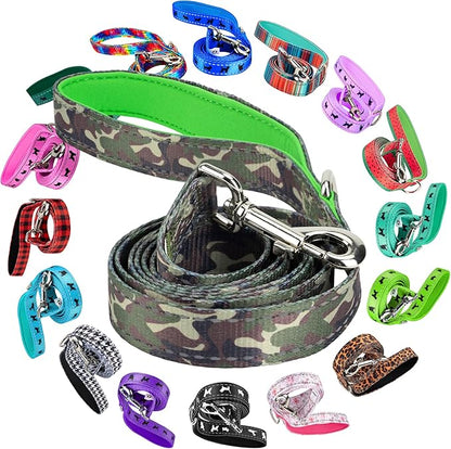 EcoBark Dog Leash - Soft & Reflective Comfort Leashes with Padded Handle - Safe, Strong, & Durable for Small, Medium or Large Dogs (Camo)