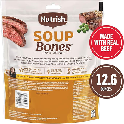 Nutrish Soup Bones Premium Dog Chews with Real Beef and Barley, 6 Chews (Rachael Ray)