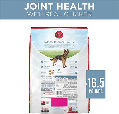Purina ONE Plus Joint Health Formula Natural With Added Vitamins, Minerals and Nutrients Dry Dog Food - 16.5 lb. Bag