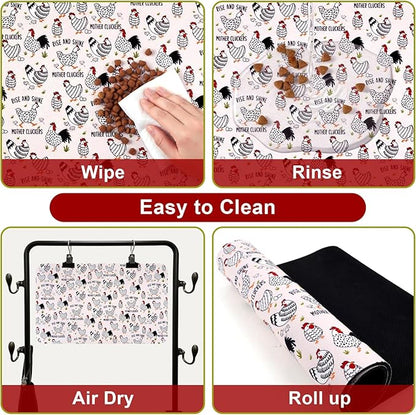 Dog Food Mats for Floors Waterproof Mat for Cat Food and Water Bowls - Absorbent Quick Dry Non Slip Mat for Pet Feeding