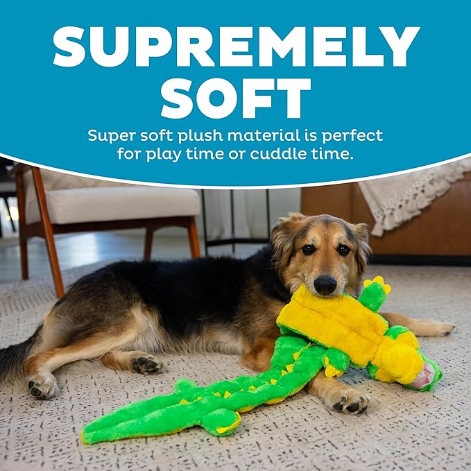 Outward Hound Squeaker Matz Plush Gator Dog Toy, XXL