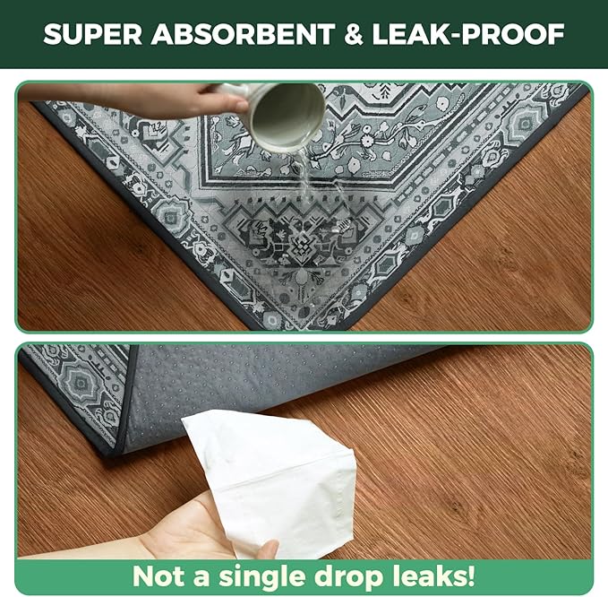FXW Washable Pee Pads for Dogs, Leak-Proof & Non-Slip, Specifically Designed for Potty Training, 35" Square, Boho Grey, 2 Packs
