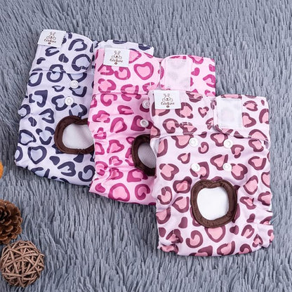 CuteBone Dog Diapers Female Washable Small Medium Large 3 Pack Reusable Doggie Diapers Puppy Period Pants for Doggy Heat Cycle Peeing