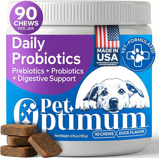 Dog Probiotics for Digestive Health & Gut Health | Probiotics for Dogs w/Prebiotics & Digestive Enzymes | Dog Probiotics for Diarrhea, Bad Breath, Immunity | Constipation & Gas Relief for Dogs | 90ct