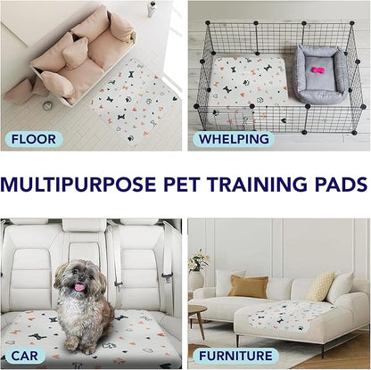 PUPIBOO Washable Pee Pads for Dogs and Cats - Super Absorbent Reusable Puppy Training Pads - 100% Waterproof, Leak-Proof & Non-Slip Whelping Pads for Pet Housebreaking