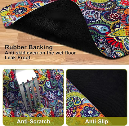 Dog Food Mats for Floors Waterproof Mat for Cat Food and Water Bowls - Absorbent Quick Dry Non Slip Mat for Pet Feeding